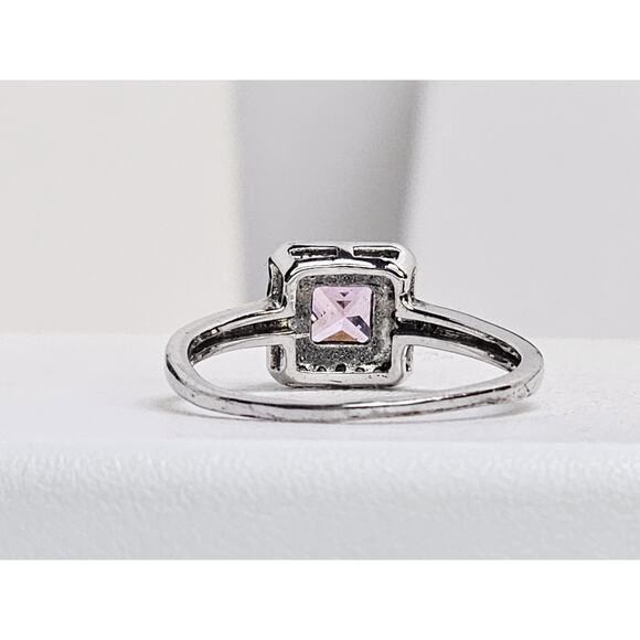 925 Sterling Silver Rings (2) Pink CZ Halo Size 9 - & Faux Opal & CZ Size 9.25